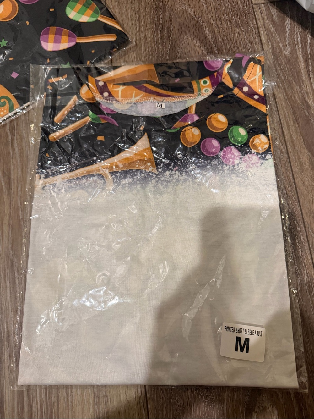 Mardi Gras Sublimation Blank T-Shirt Size Medium New